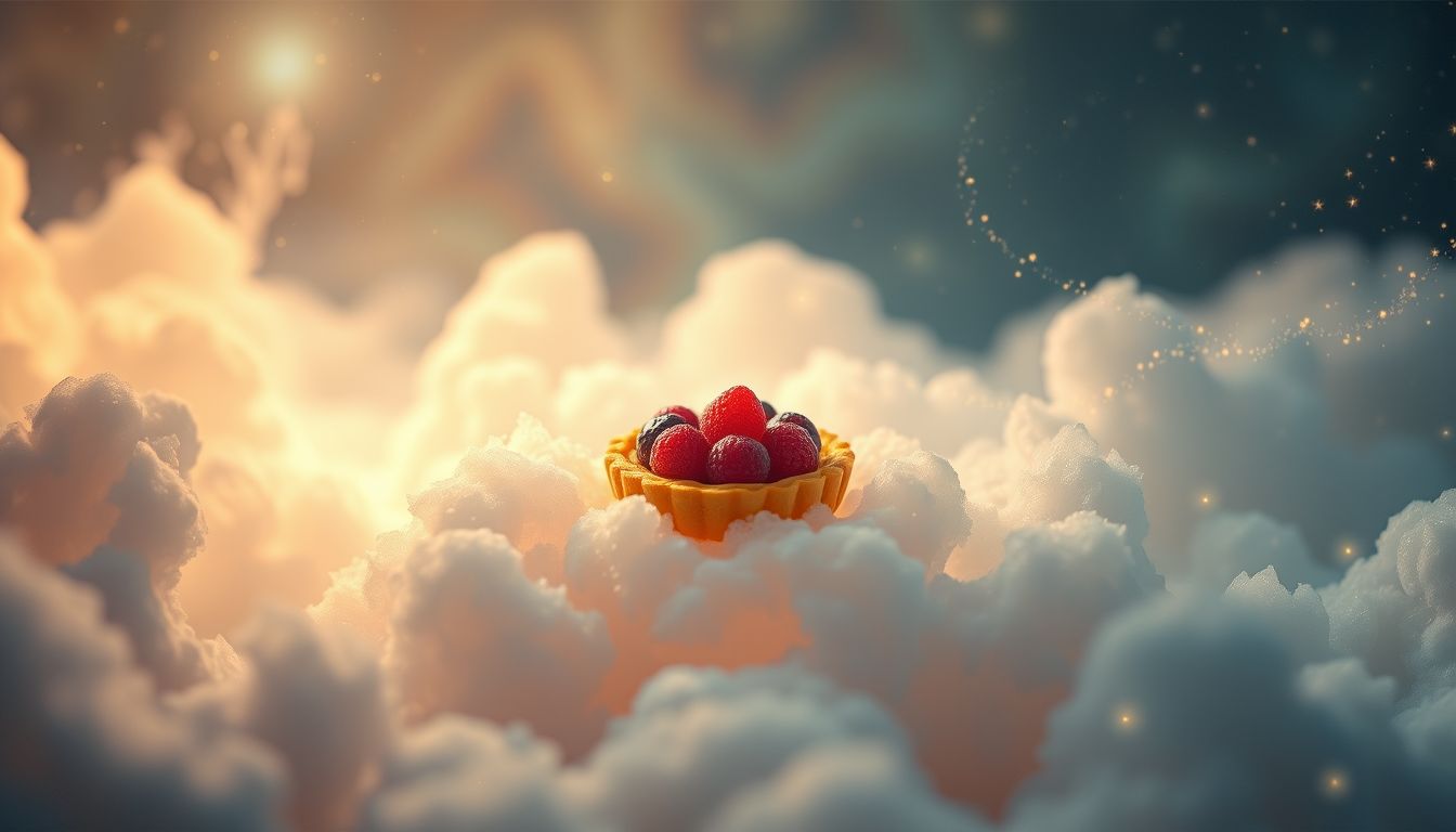 Eine Mini-Obsttorte symbolisiert Freude an kleinen, süßen Momenten.