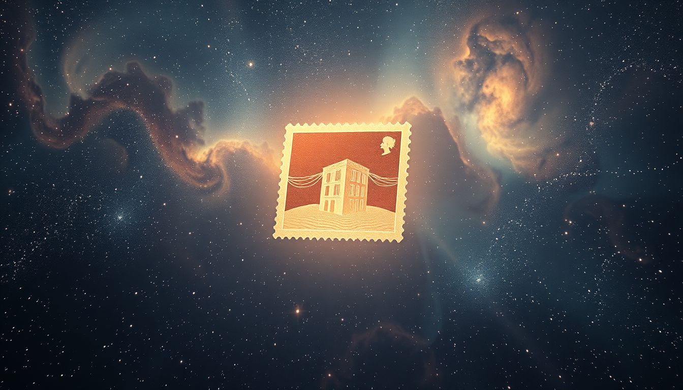 Der Traum von Briefmarken mit Gebäuden symbolisiert stabile Lebensziele.