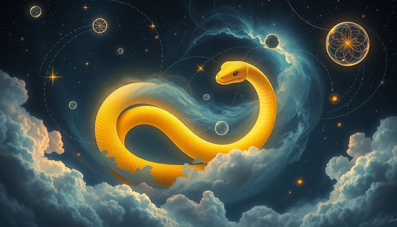 Gelbe Boa symbolisiert im Traum oft verborgene kreative Energien.