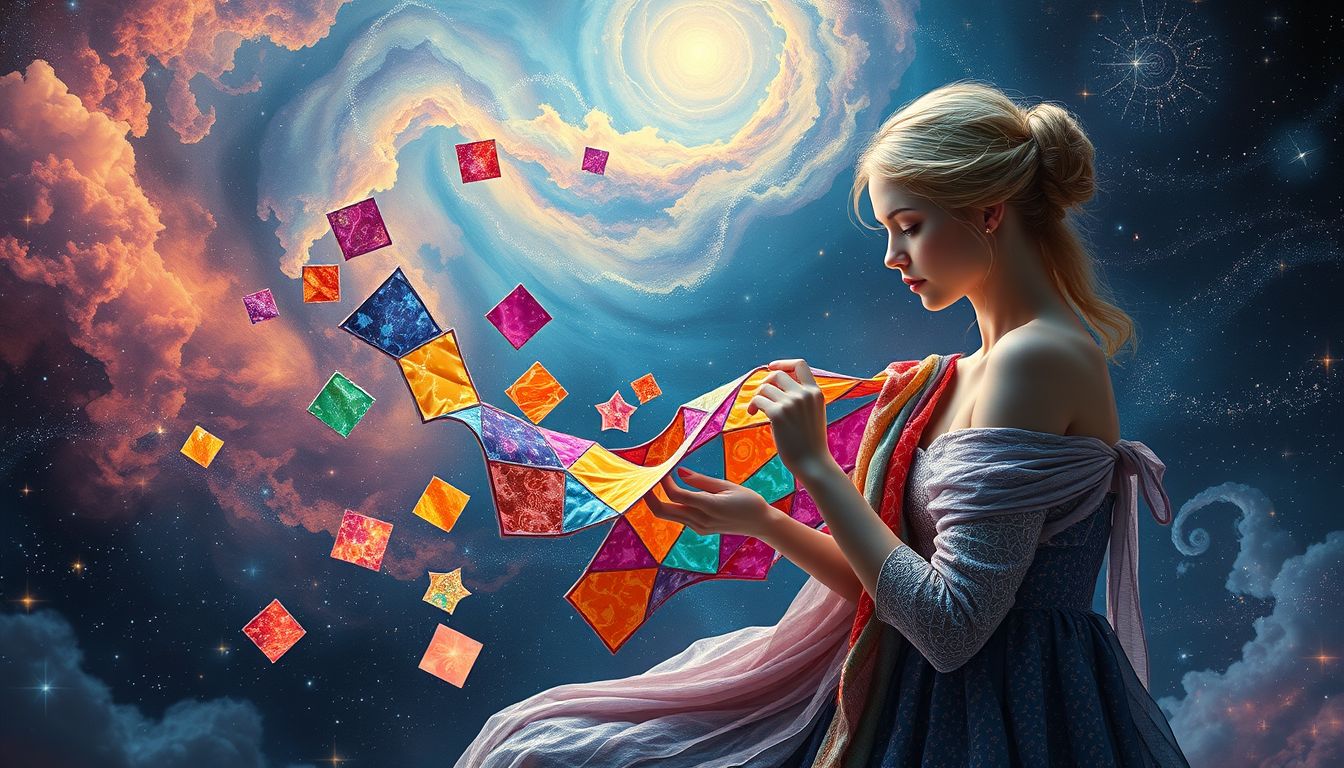 Ein bunter Patchwork-Traum symbolisiert kreative Lebensgestaltung und Vielfalt.