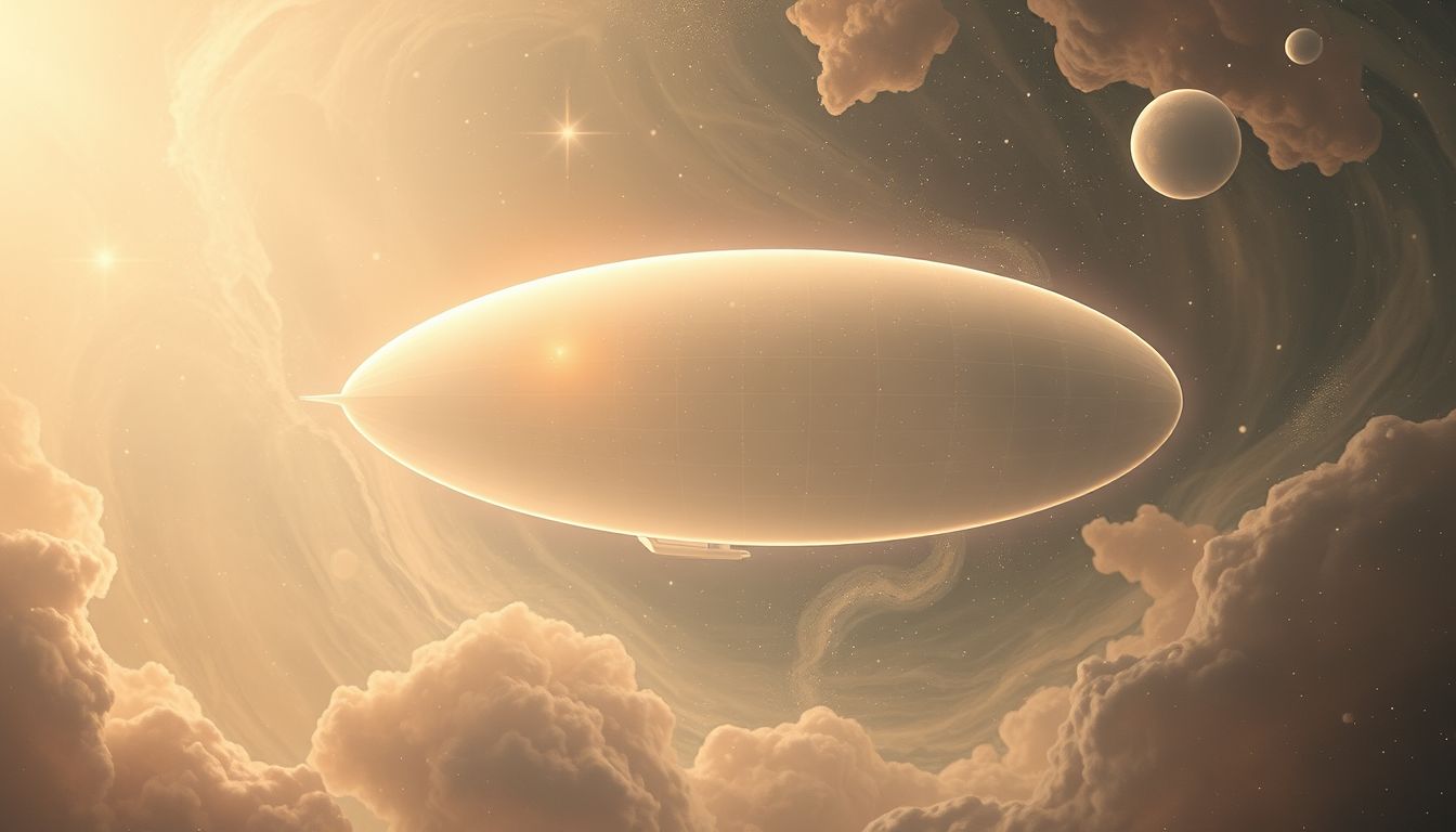 Ein leerer Zeppelin symbolisiert verlorene Möglichkeiten und innere Leere.