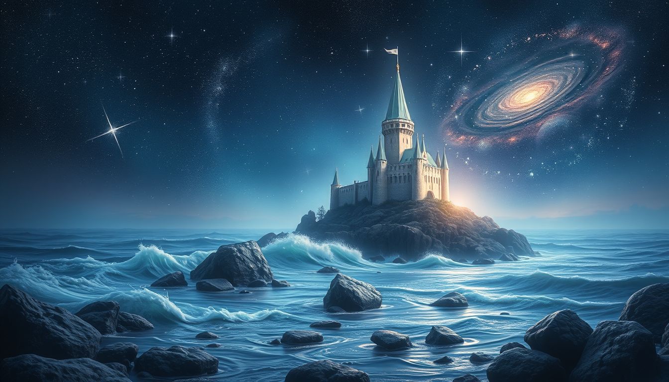 Eine Burg am Meer symbolisiert Schutz vor emotionalen Stürmen.