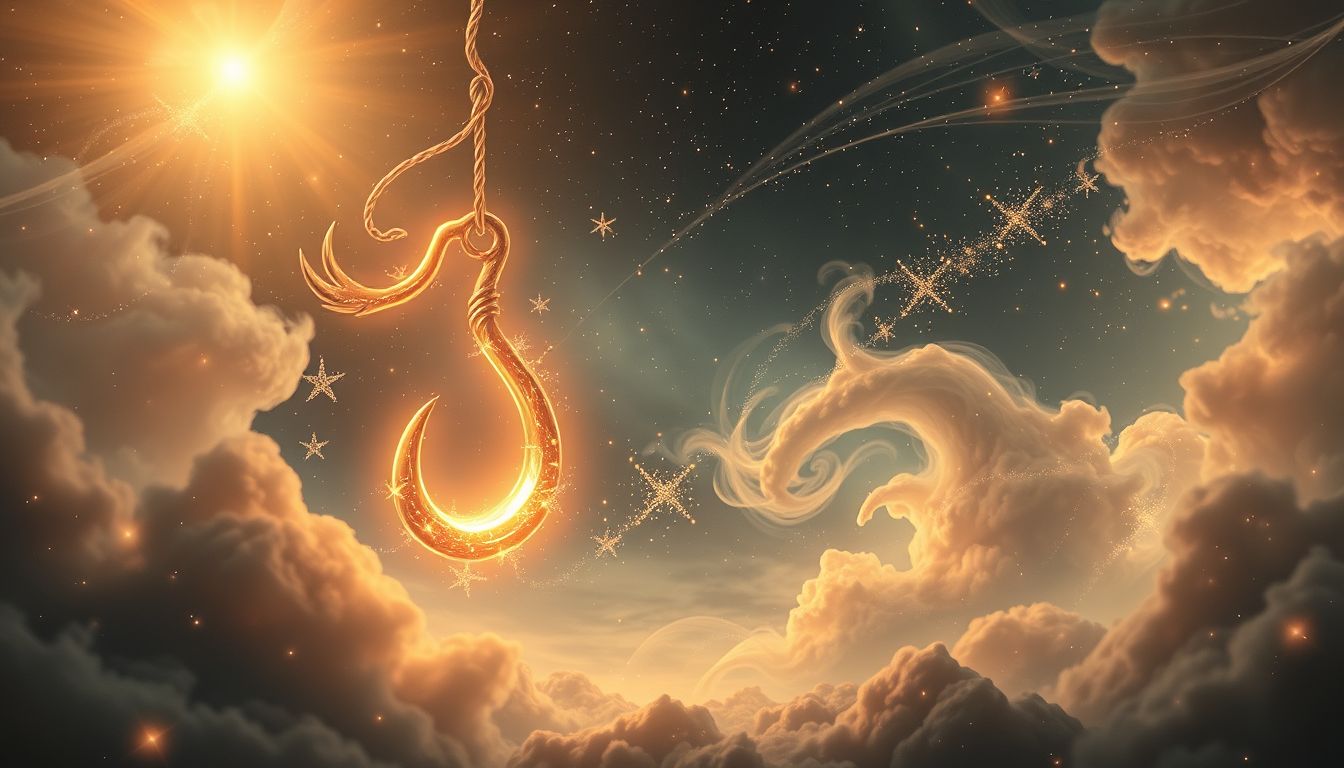 Ein zerbrochener Angelhaken symbolisiert oft verpasste Chancen und Enttäuschungen.