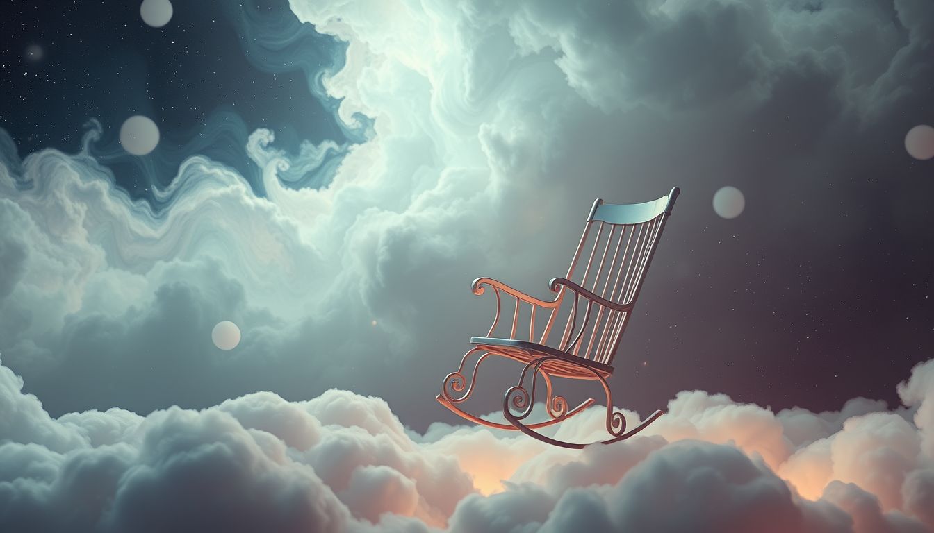 Auf einem Schaukelstuhl sitzen symbolisiert Ruhe und innere Balance im Traum.