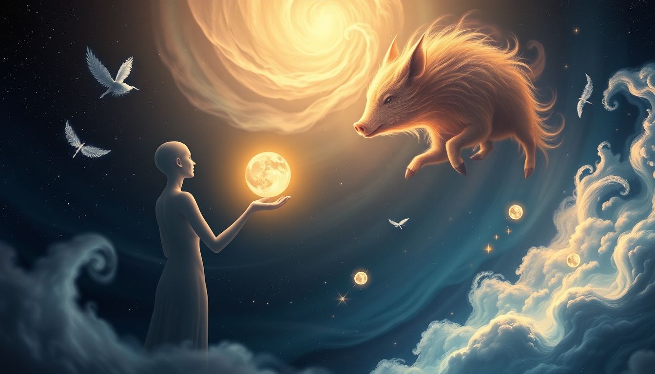 Das Füttern eines Tieres mit Schweineohr symbolisiert Fürsorge und Dankbarkeit.