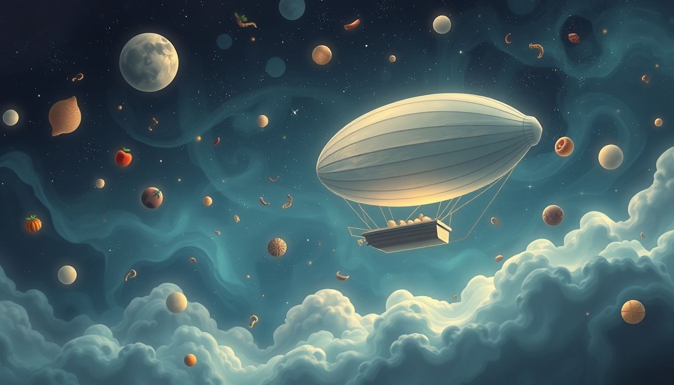 Im Traum liefert der Zeppelin ungewöhnlich schnell und nostalgisch Essen.