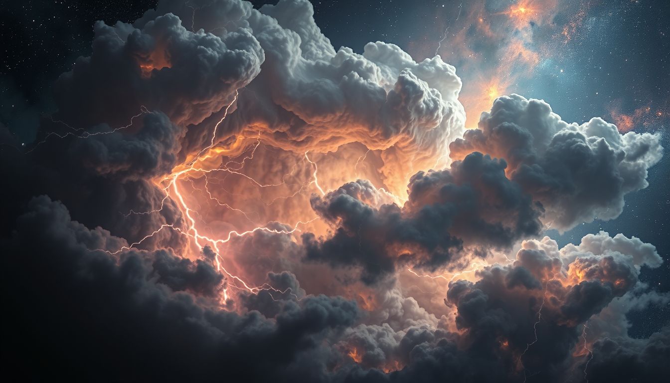 Gewitterwolken symbolisieren oft innere Konflikte und emotionale Spannung.