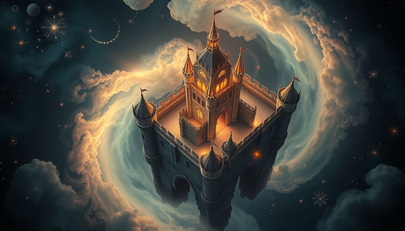 Die Burg von oben sehen symbolisiert Überblick und Kontrolle im Leben.