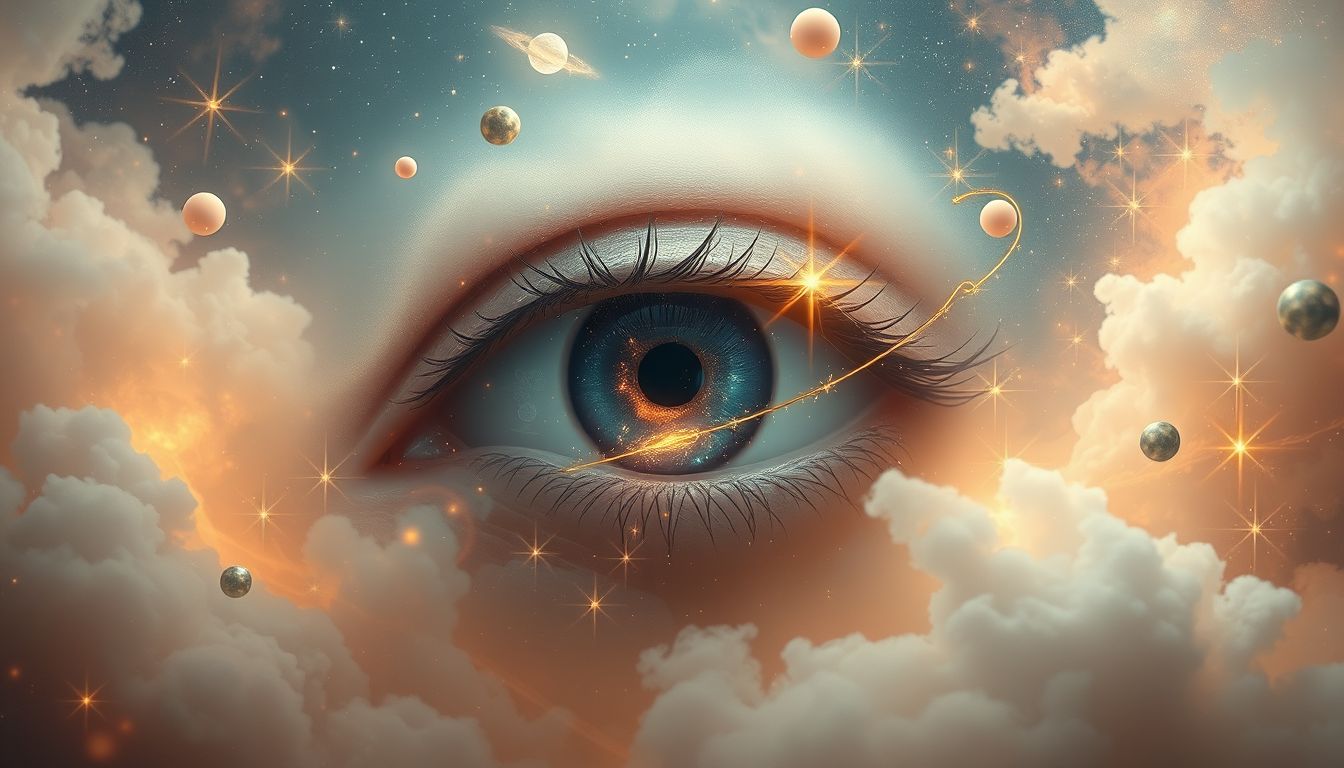 Ein Angelhaken im Auge symbolisiert oft Ignoranz gegenüber Realität.