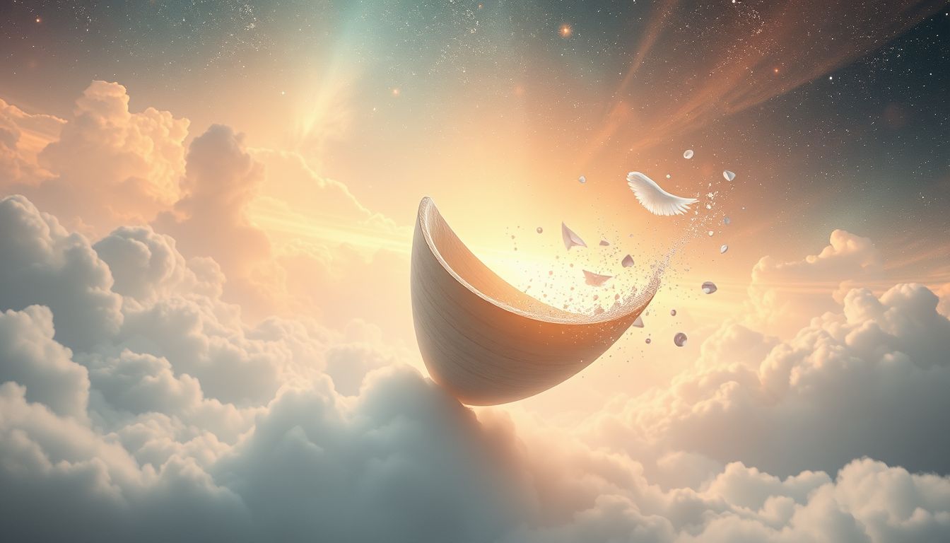 Vom Keilkissen fallen symbolisiert Verlust von Halt im Leben.