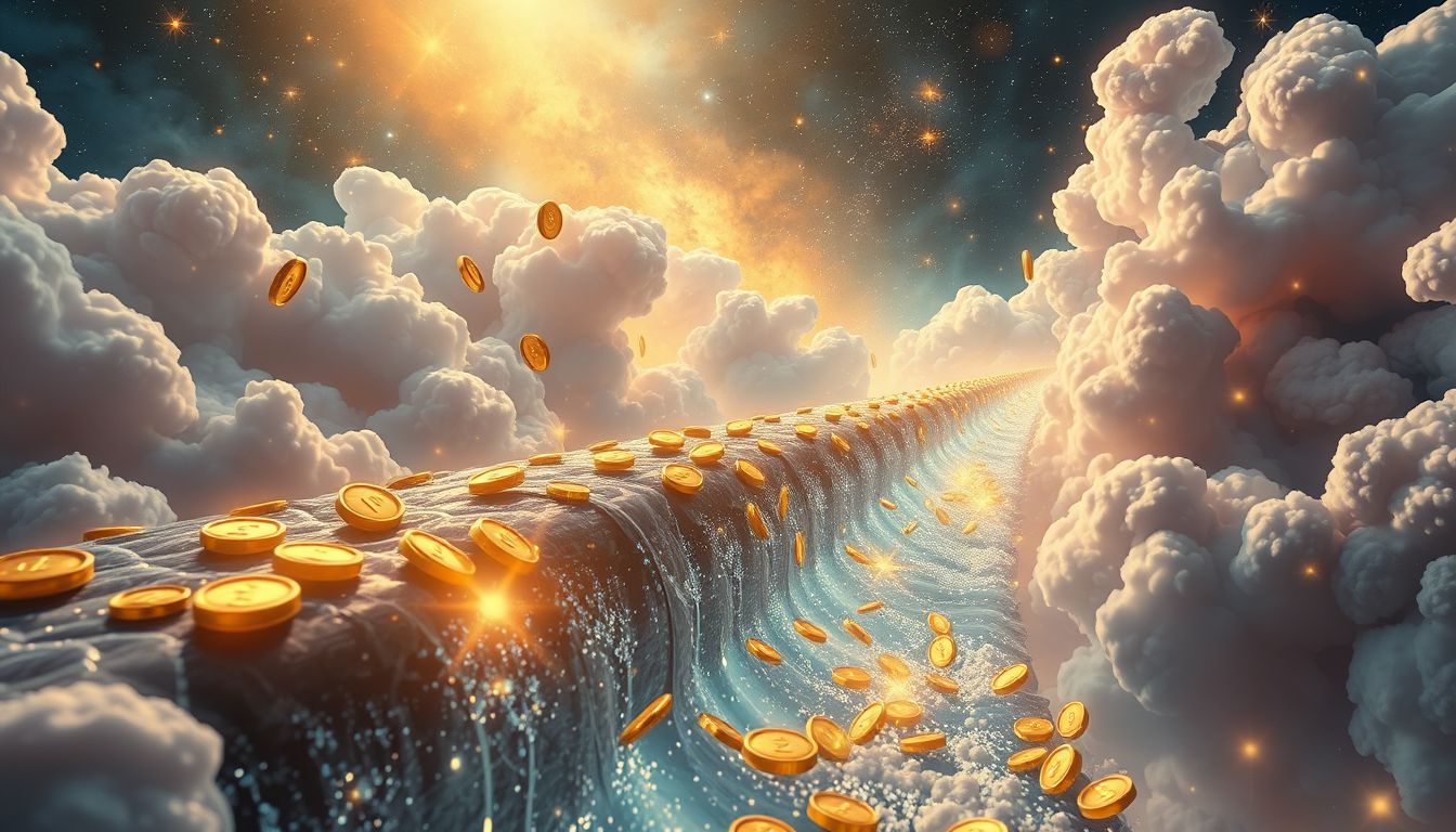 Ein Traum von Geld-Gosse symbolisiert plötzlichen Reichtum und Glück.