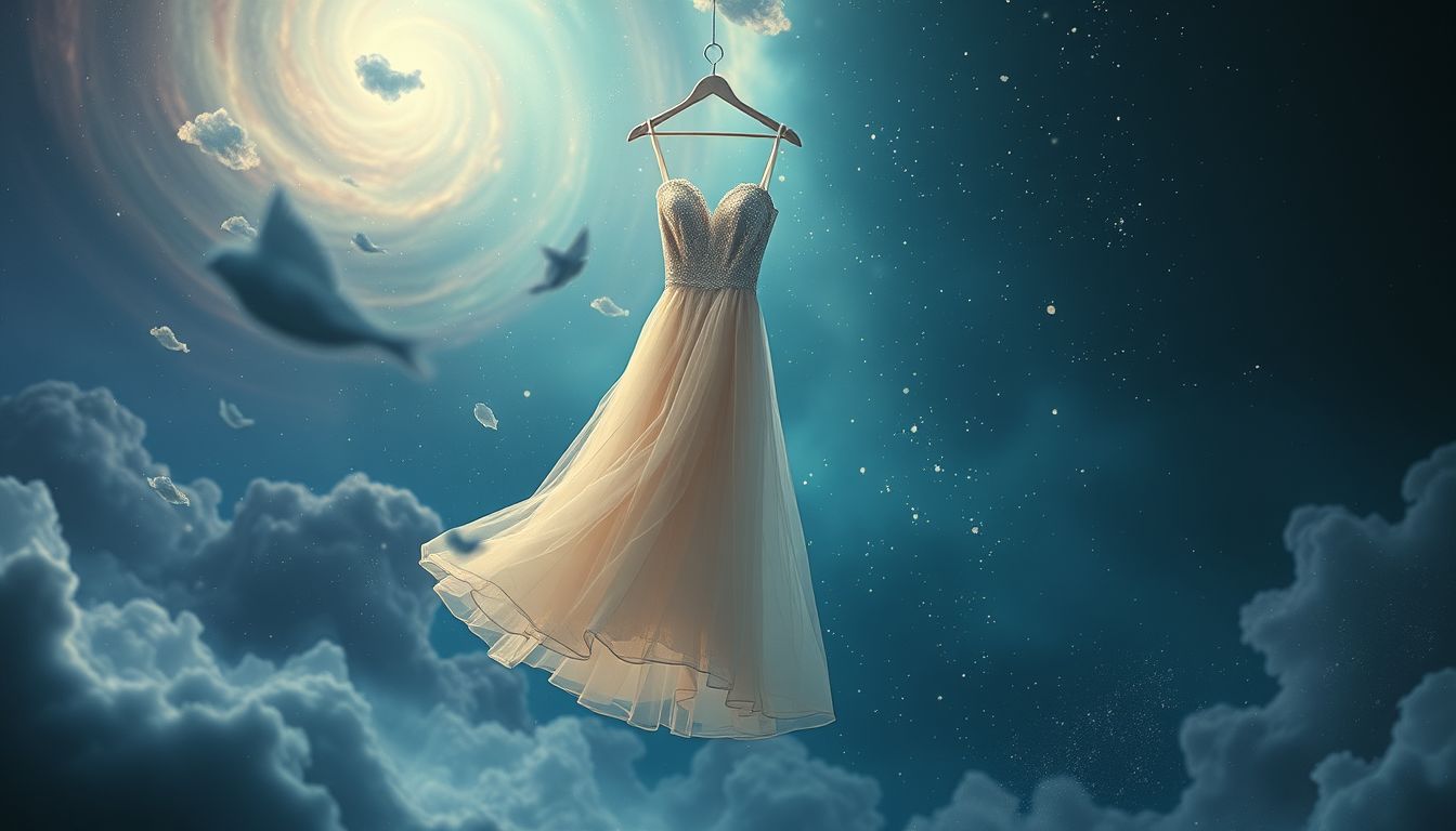 Ein altes Partykleid symbolisiert unerledigte Erinnerungen und Gefühle.