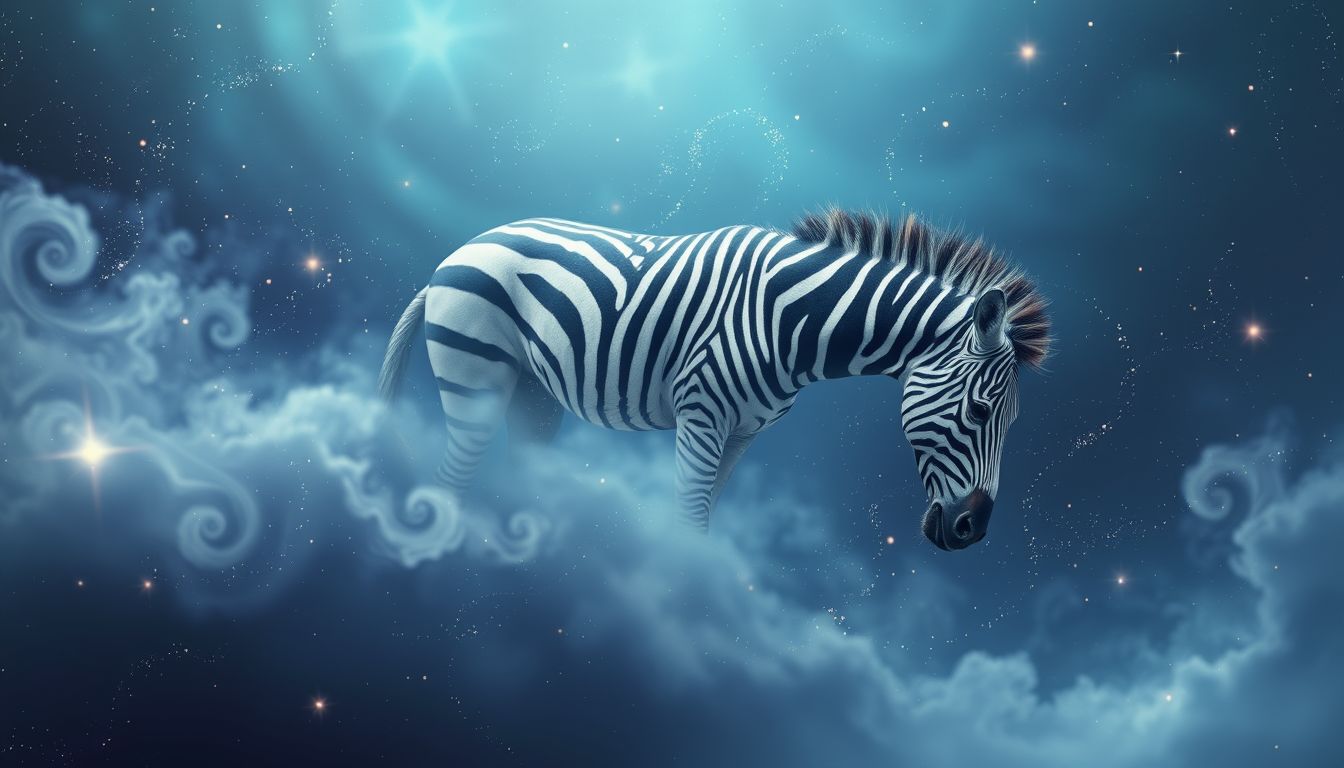 Ein trauriges Zebra symbolisiert unverarbeitete Trauer und emotionale Verletzlichkeit.