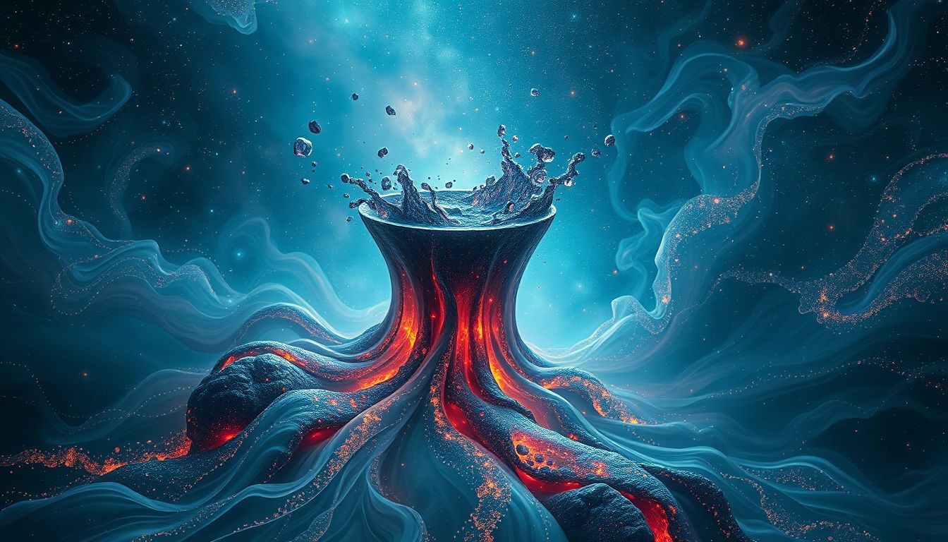 Ein überlaufender Kohlenbehälter symbolisiert emotionale Überforderung und Stress.