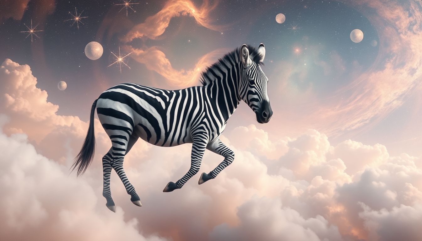 Ein zahmes Zebra symbolisiert Balance zwischen Freiheit und Anpassung.