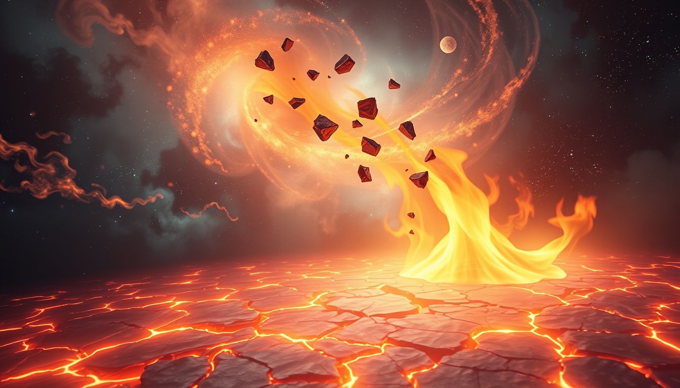 Feuer am Fußboden symbolisiert innere Leidenschaft und tiefgreifende Veränderung.