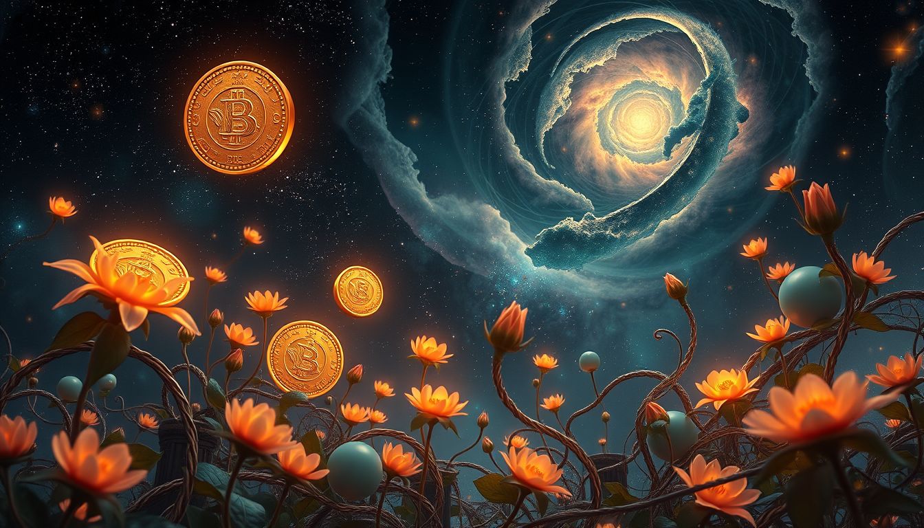 Kupfergeld im Garten steht für Wachstum, Fruchtbarkeit und Wohlstand.