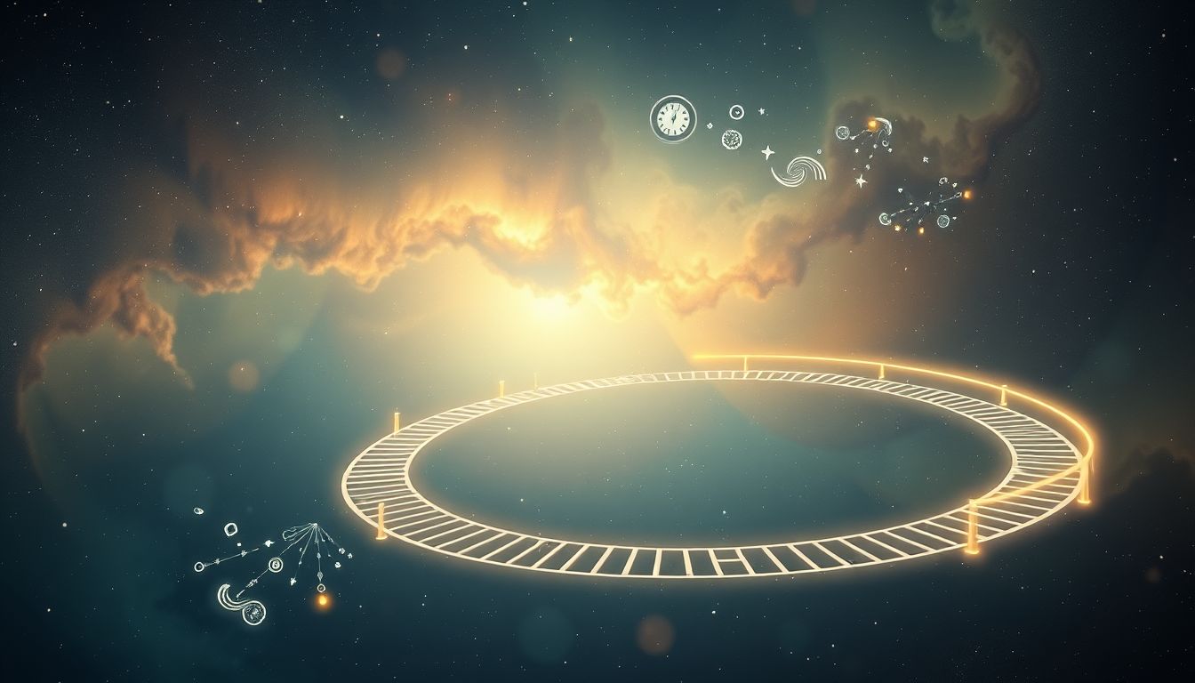 Im Metro-Kreis fahren symbolisiert ziellose Wiederholung im Leben.