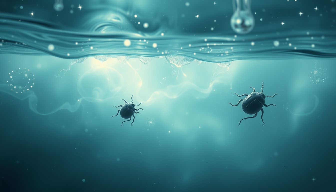 Rosskäfer im Wasser symbolisieren emotionale Reinigung oder überwältigende Gefühle.