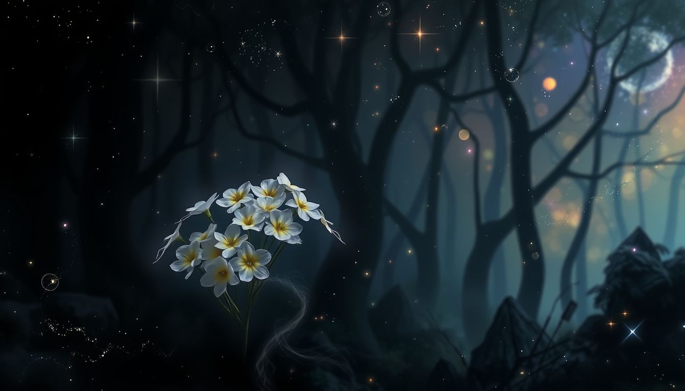 Schlüsselblumen im Wald symbolisieren verborgene Intuition und geheimnisvolle Erkenntnisse.