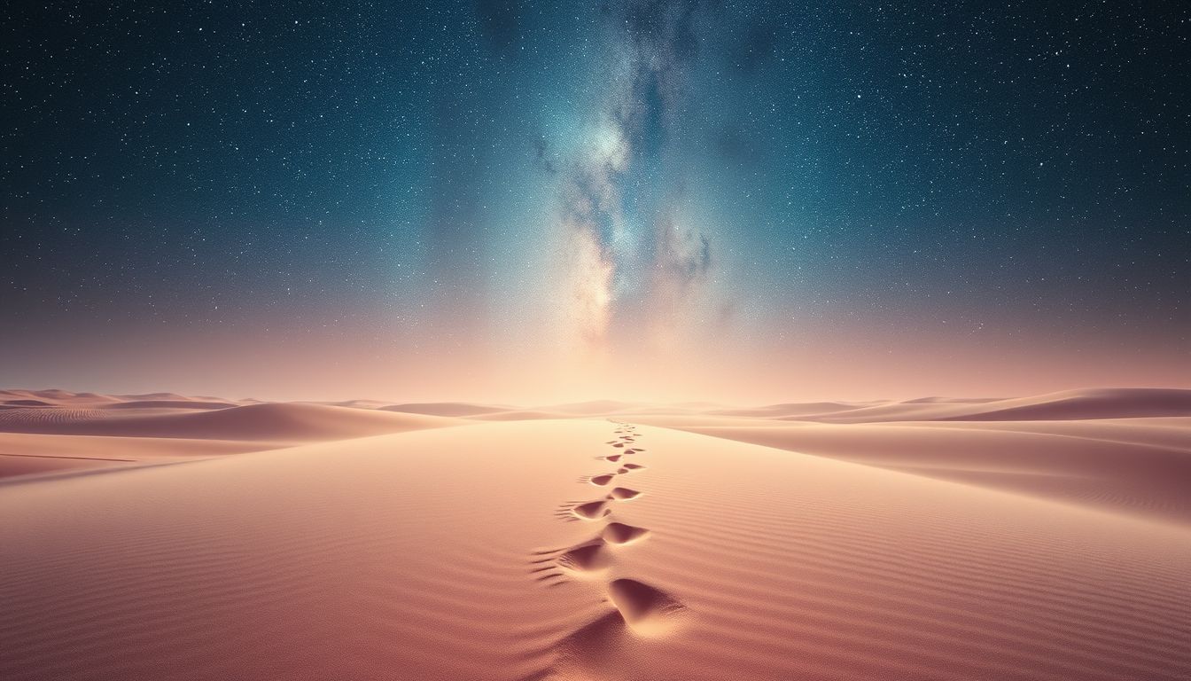 Einsame Fußabdrücke symbolisieren oft innere Selbstentdeckung und Isolation.