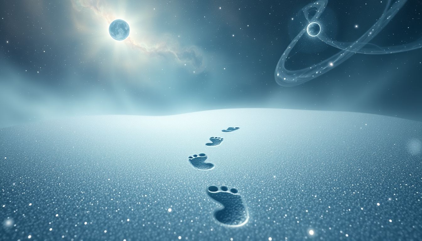 Alte Fußabdrücke im Traum symbolisieren verborgene Erinnerungen.