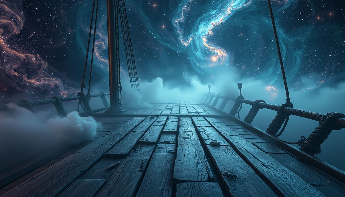 Ein verrottetes Schiffdeck symbolisiert oft Vergänglichkeit und Verlust.