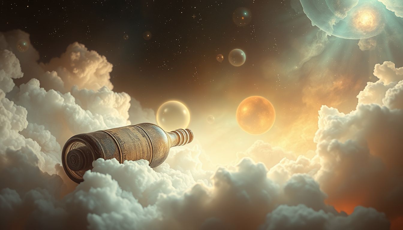 Eine alte Flasche im Traum symbolisiert verborgene Erinnerungen oder Weisheit.