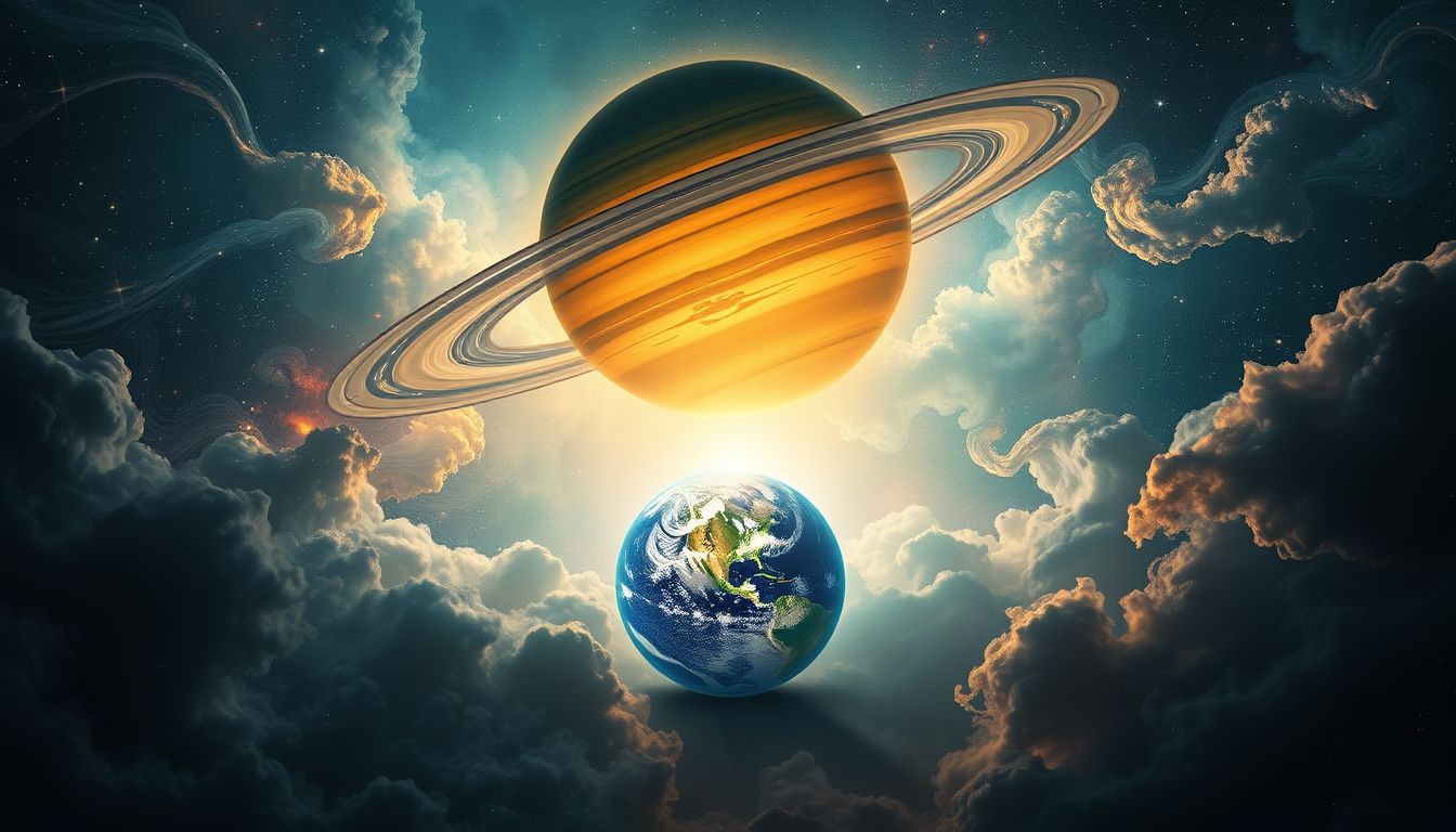 Saturn im Traum warnt vor drohenden irdischen Herausforderungen.