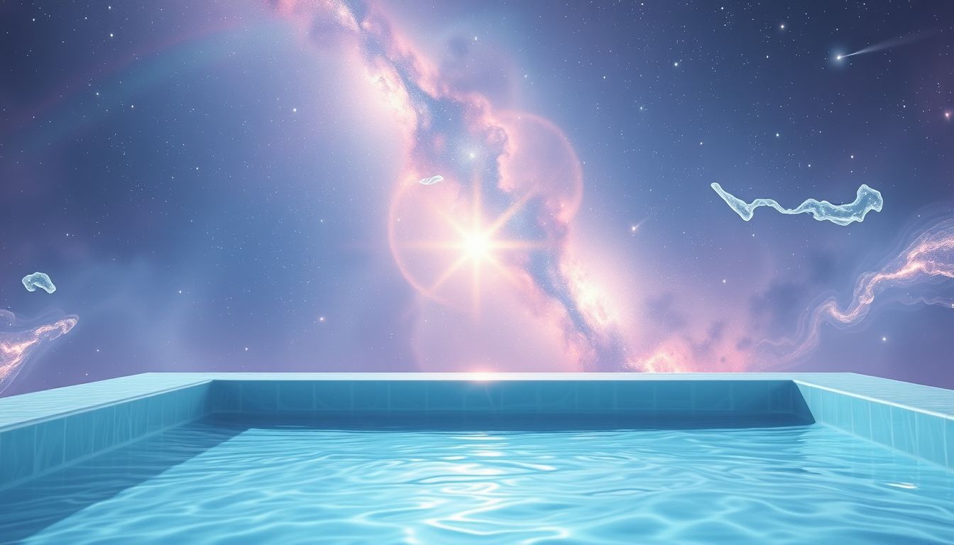 Ein leeres Schwimmbecken symbolisiert emotionale Leere und Stillstand.