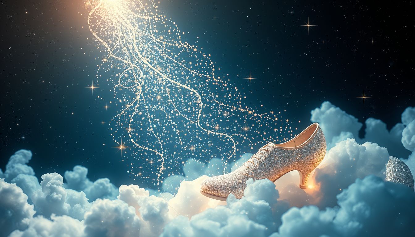 Pailletten auf Schuhen symbolisieren glänzenden Lebensweg und Selbstausdruck.