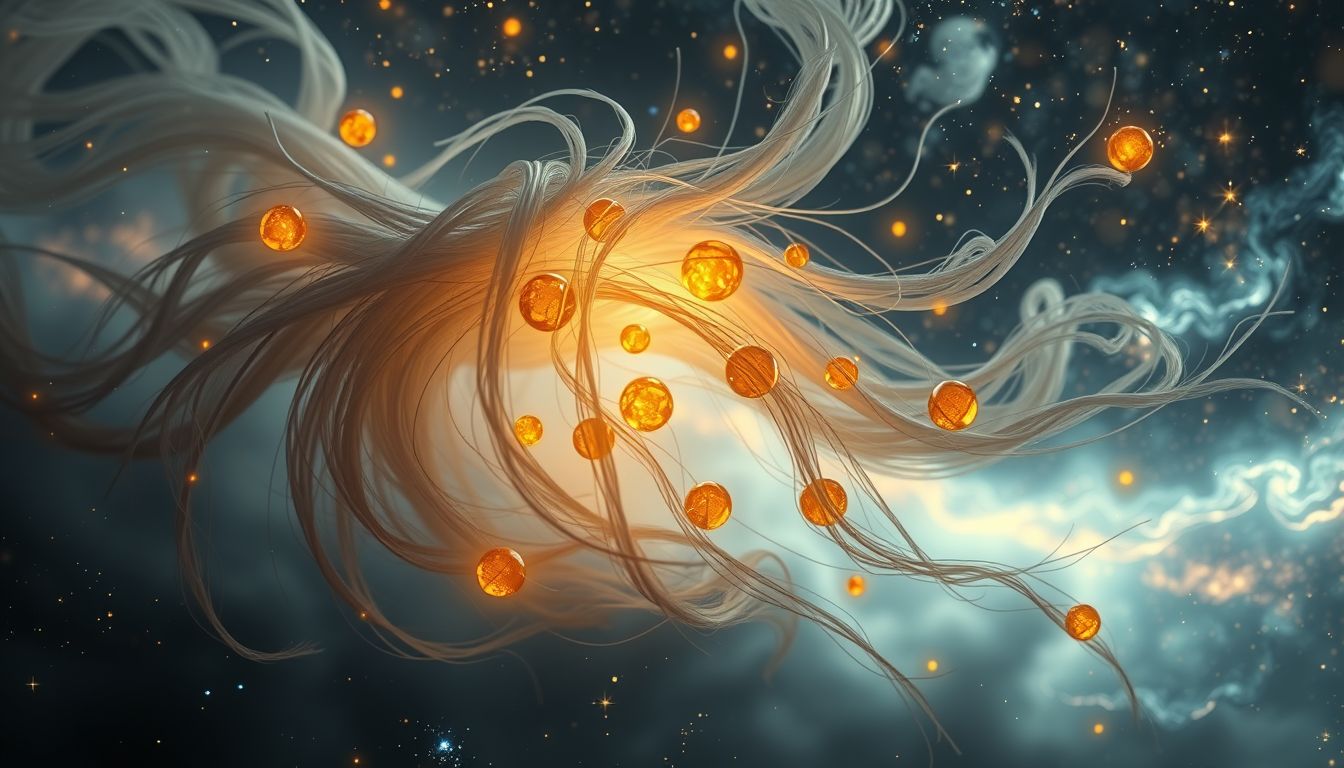 Baumharz im Haar symbolisiert festhaltende Erinnerungen oder Belastungen.