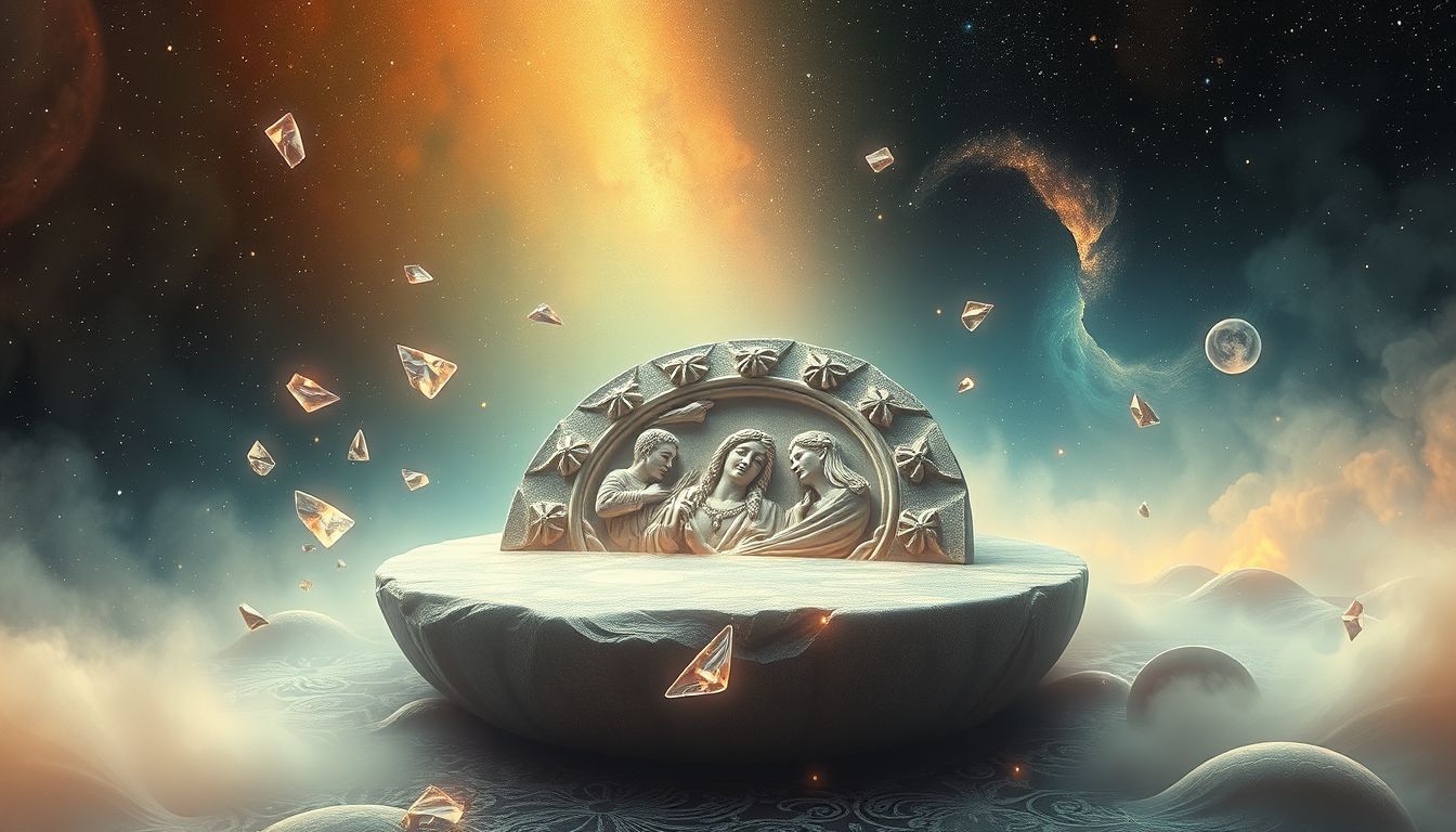 Ein versinkendes Relief symbolisiert oft vergessene Erinnerungen.