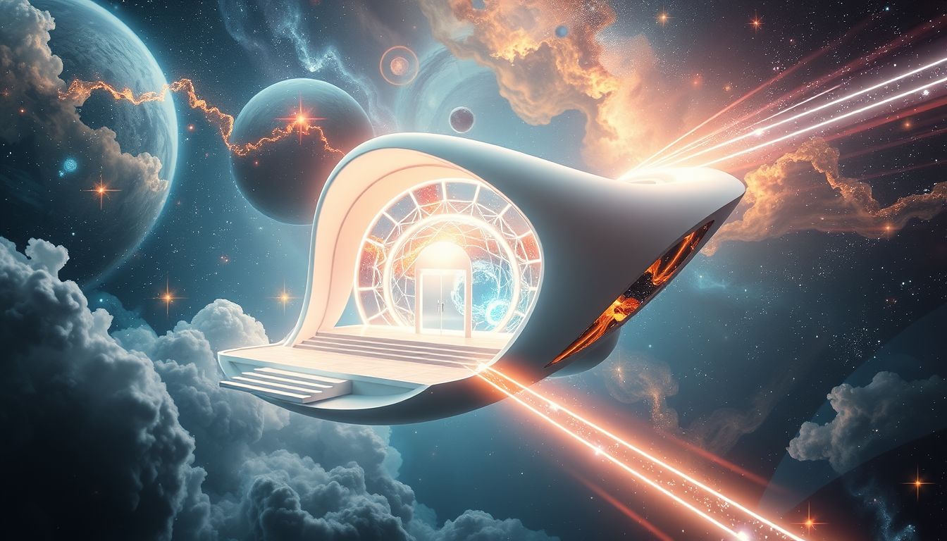 Im Traum symbolisiert ein futuristisches Zollhaus Fortschritt und Kontrolle.