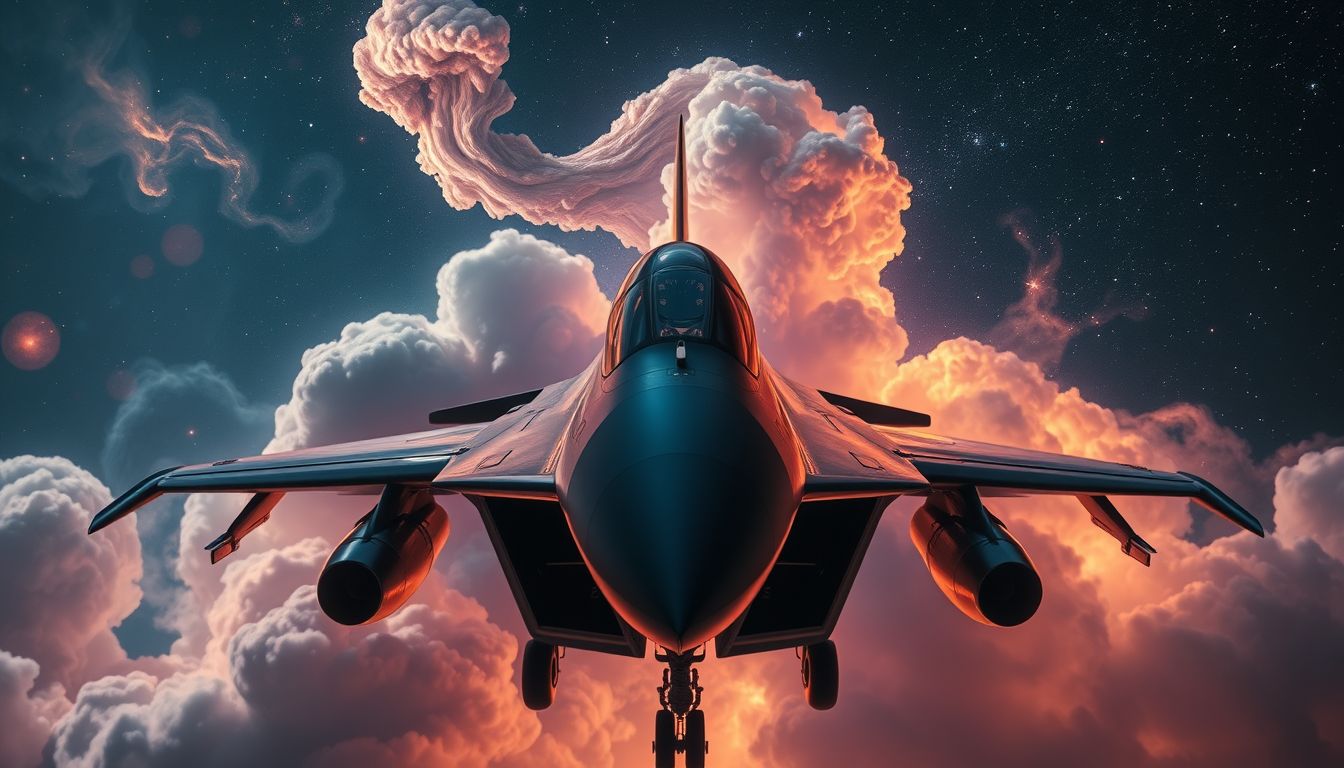 Das Betrachten eines Kampfflugzeugs symbolisiert innere Stärke und Kontrolle.