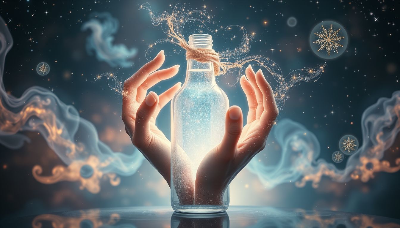 Eine verschlossene Flasche symbolisiert bewahrte Gefühle und Geheimnisse.