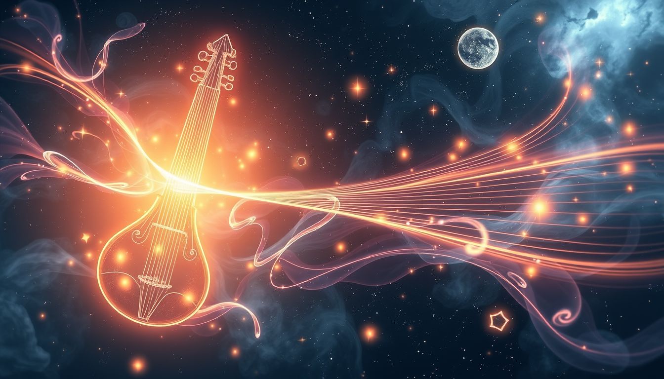 Das Stimmen einer Saite symbolisiert innere Harmonie und Ausgeglichenheit.