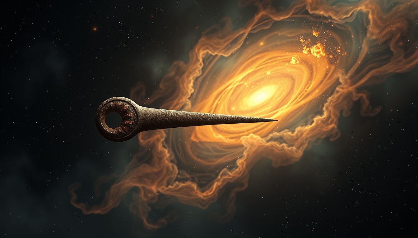 Eine alte, rostige Hutnadel symbolisiert vergessene Erinnerungen und Verlust.