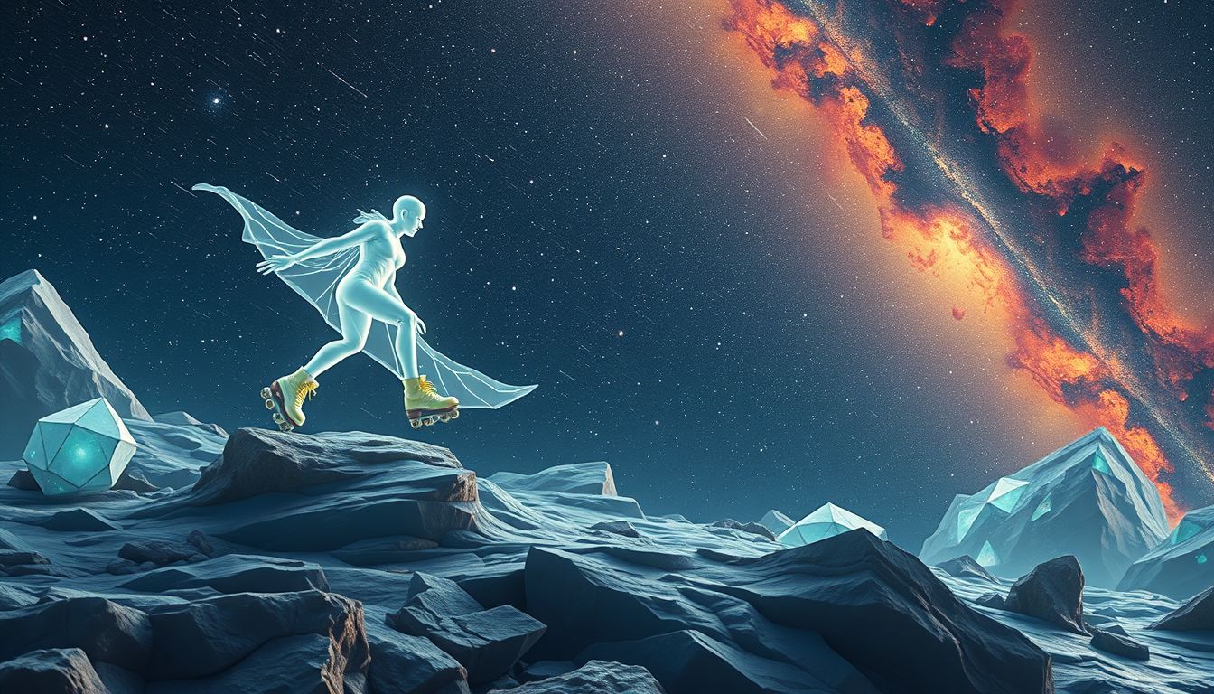 Traum vom Rollschuhfahren auf unebenem Gelände symbolisiert Lebenshindernisse.