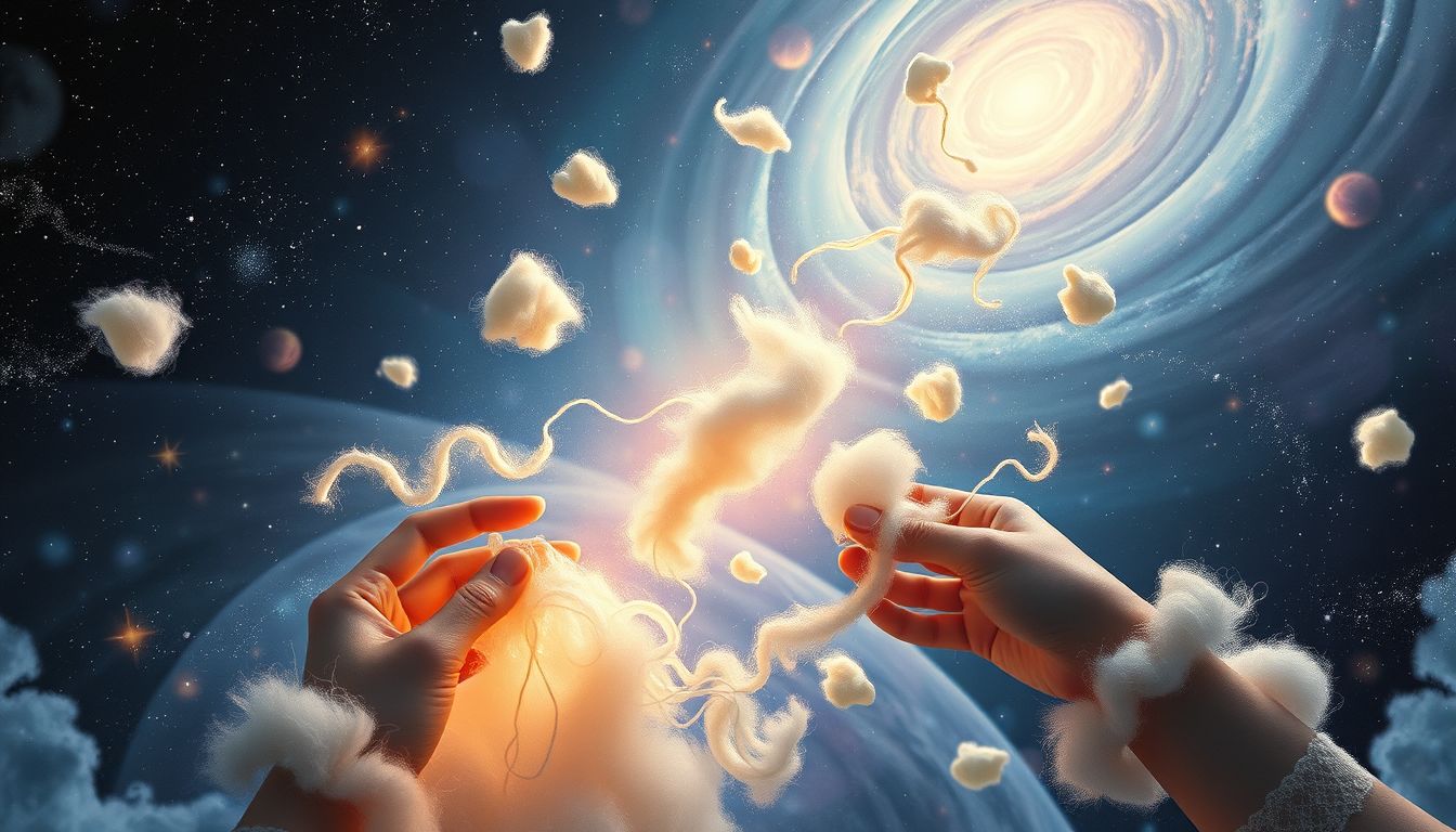 Das Reparieren eines Schafpelzes symbolisiert innere Heilung und Anpassung.