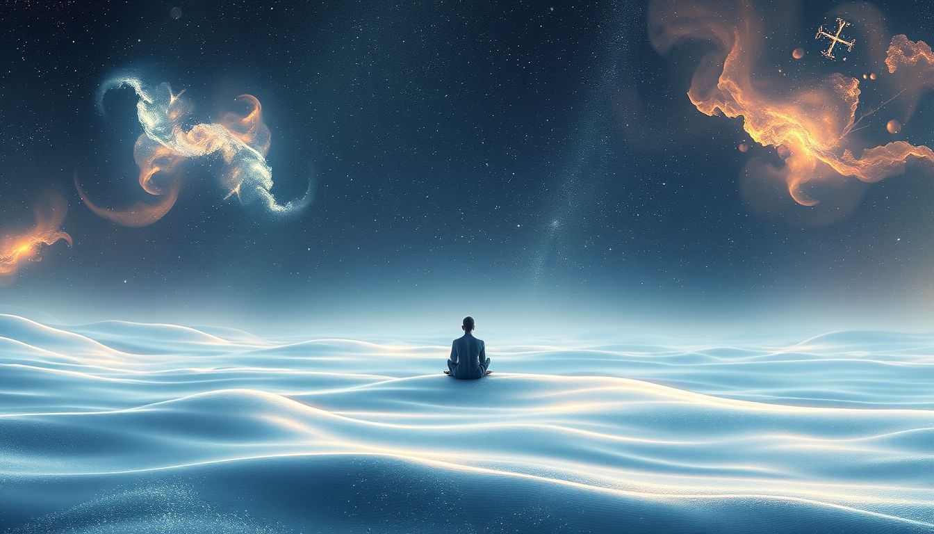 Still am Ufer sitzen symbolisiert innere Ruhe und Reflexion im Traum.