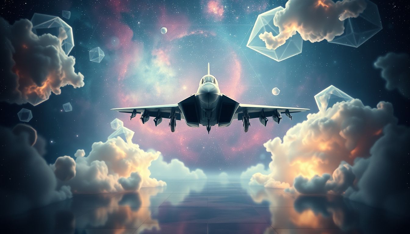 Ein Kampfflugzeug im Museum symbolisiert vergangene Konflikte und Frieden.