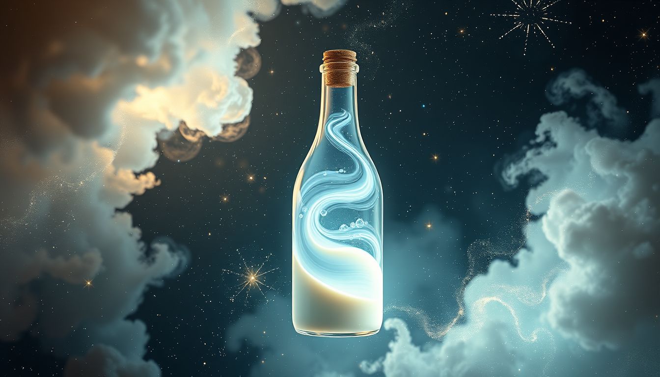 Eine Milchflasche im Traum symbolisiert oft Fürsorge und Neubeginn.