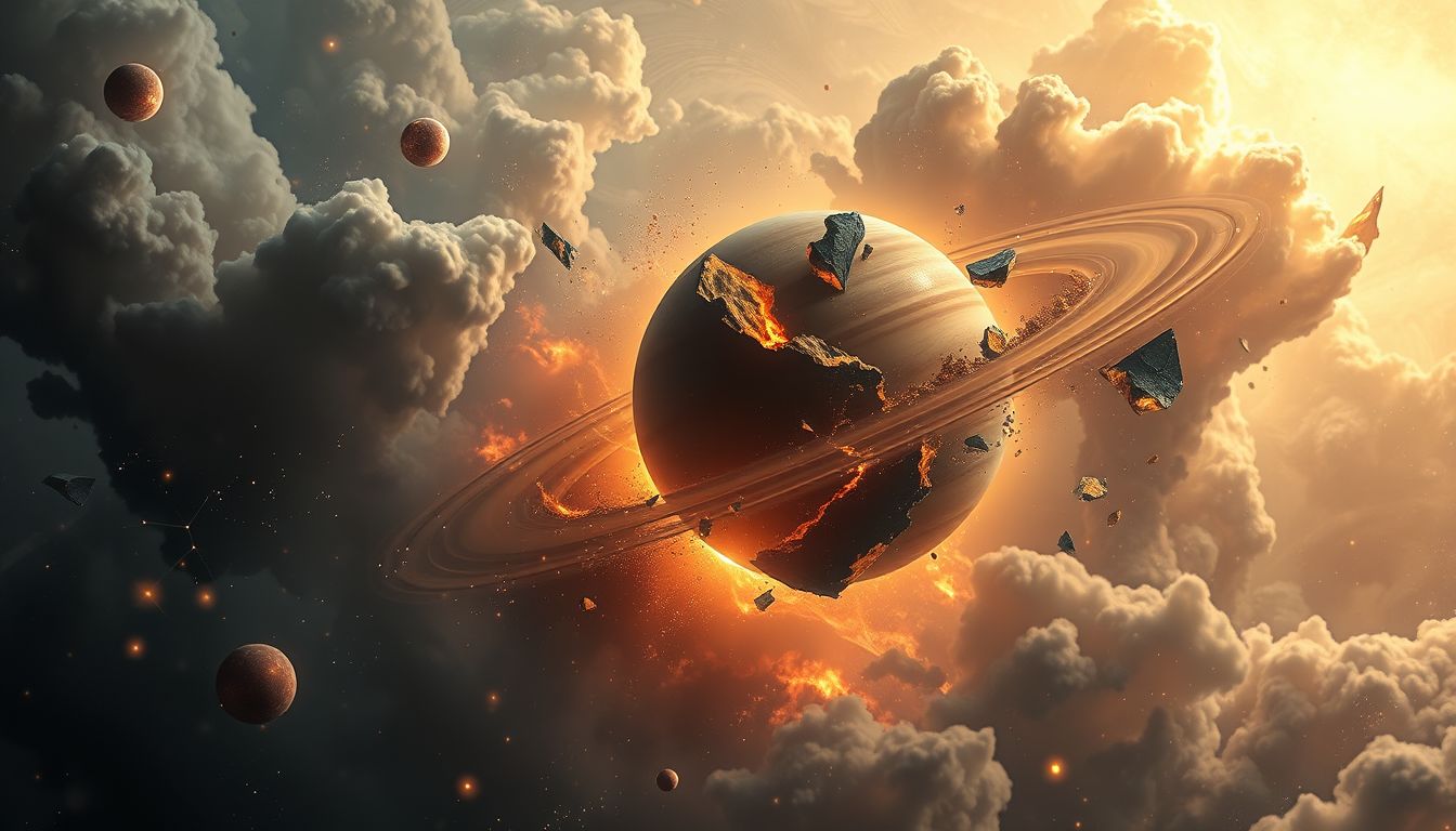 Ein zerbrechender Saturn im Traum symbolisiert tiefgreifenden Wandel.