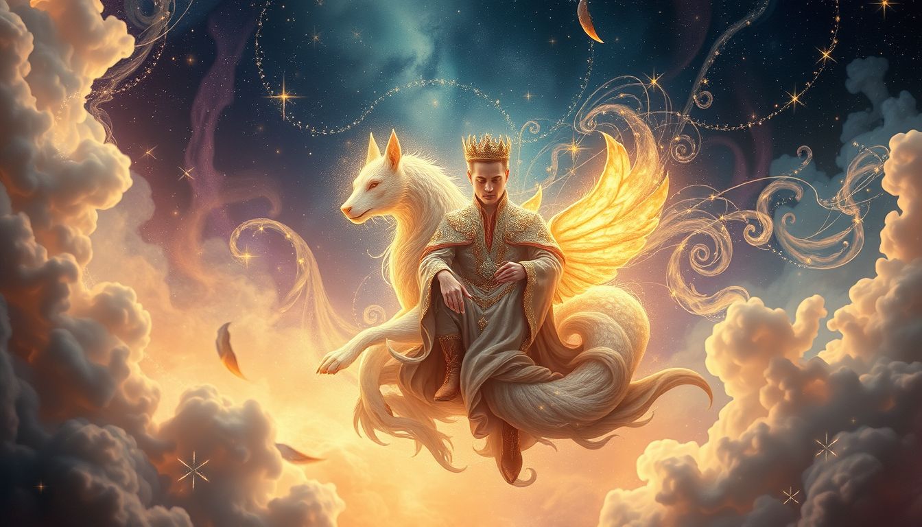 Ein Adliger mit Tier symbolisiert Macht und innere Stärke.