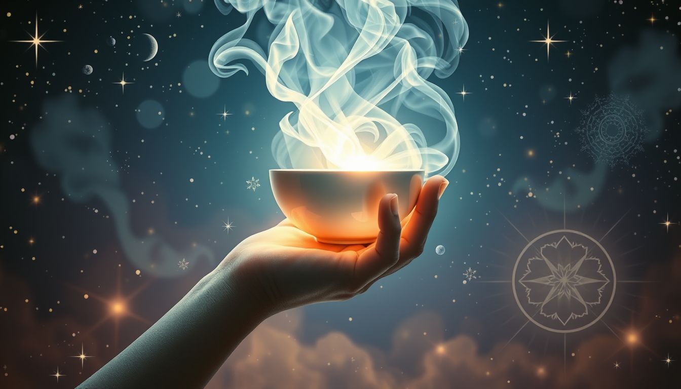 Das Halten eines Rauchfasses symbolisiert spirituelle Selbstkontrolle und innere Klarheit.