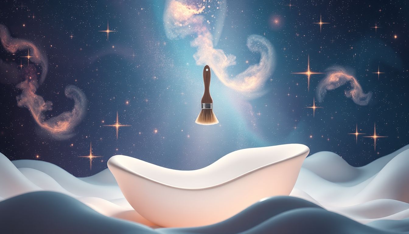 Eine Bürste im Badezimmer symbolisiert Reinigung und Selbstfürsorge im Traum.