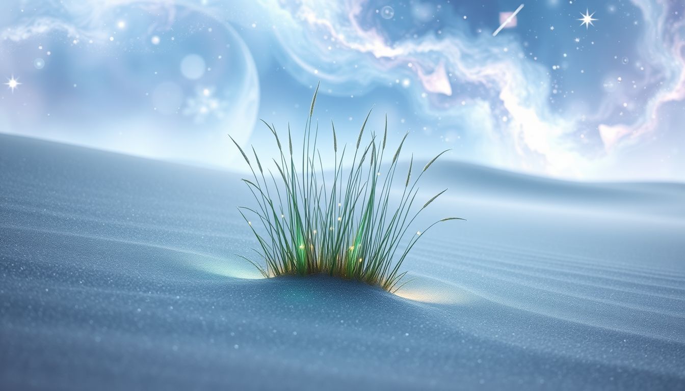 Zypergras überlebt Wüstenhitze durch beeindruckende innere Stärke.