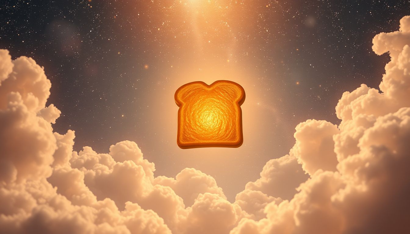 Der perfekte goldbraune Toast symbolisiert zufriedene Einfachheit im Leben.