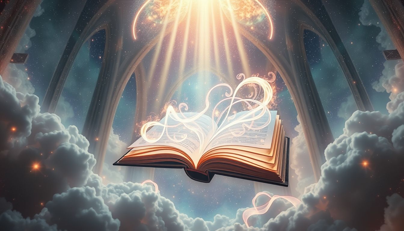 Das Lesen des Katechismus in der Kirche symbolisiert spirituelle Orientierung.
